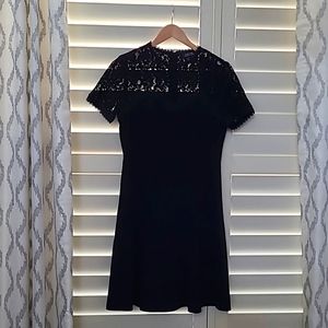 Tahari ASL black dress with beautiful lace detail on top. size 6